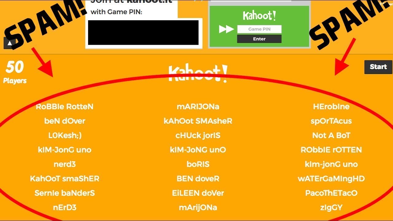 tinychat bot spam kahoot spam